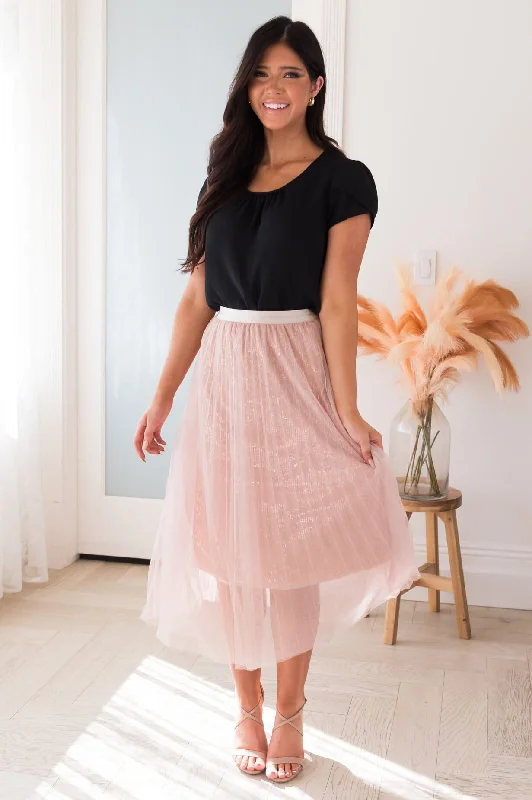 Bold & Beautiful Modest Tulle Skirt a-line skirt cut
