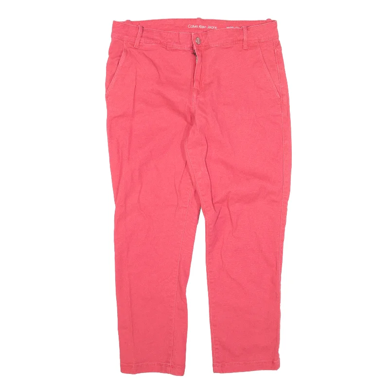 CALVIN KLEIN Jeans Pink Denim Slim Skinny Womens W32 L26 Comfortable Mid-Rise Jeans