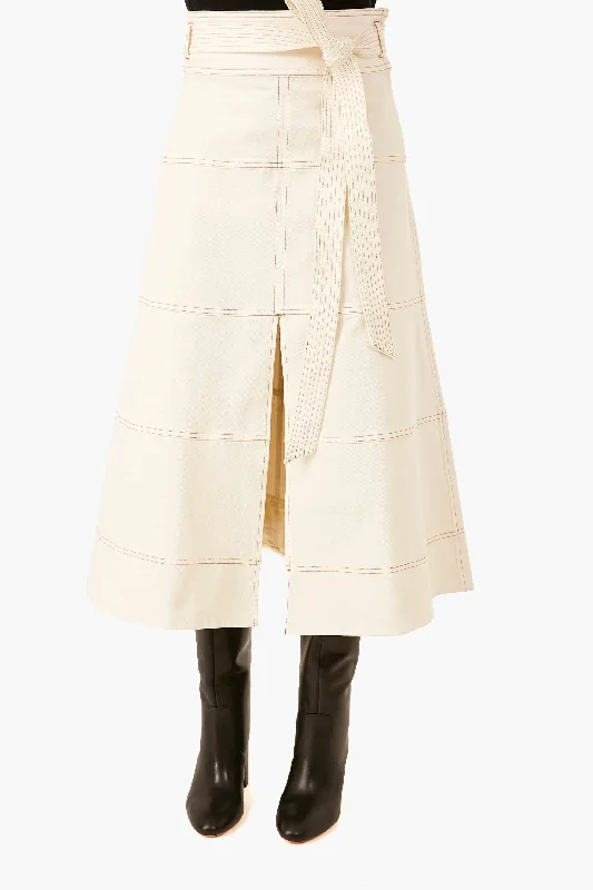 Chalk Hudson Skirt elastic waist skirt