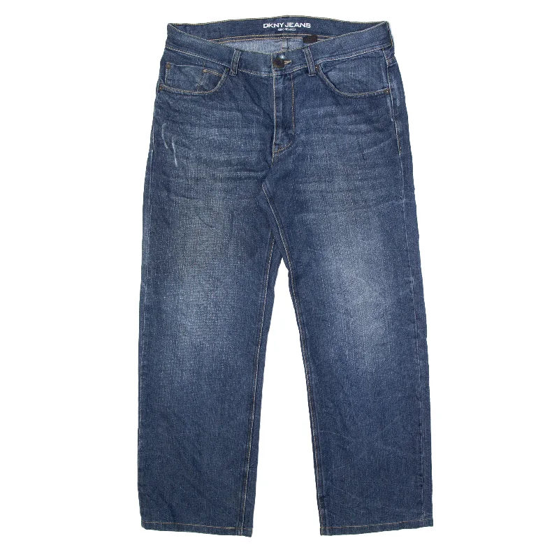 DKNY SOHO Jeans Blue Denim Relaxed Straight Stone Wash Womens W32 L30 Trendy Skinny Fit Jeans DKNY SOHO Jeans Blue Denim Relaxed Straight Stone Wash Womens W32 L30 Trendy Skinny Fit Jeans