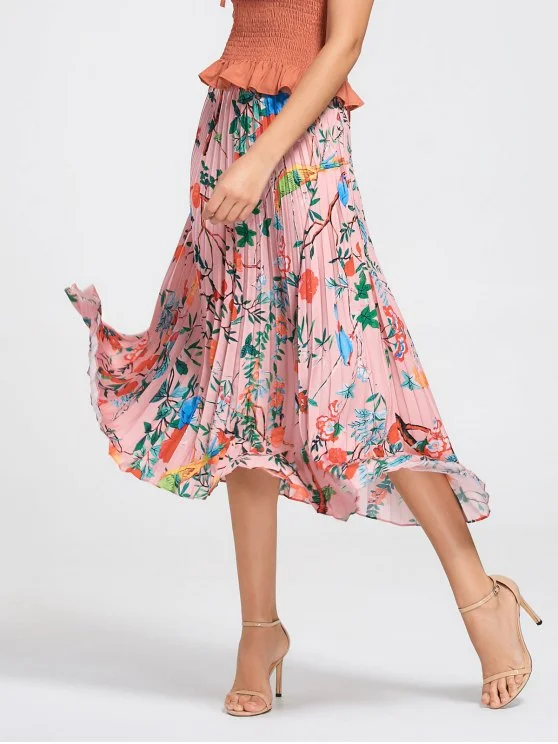 TastyHottie - Fashion Floral Maxi Pleated Skirt lace skirt intricate