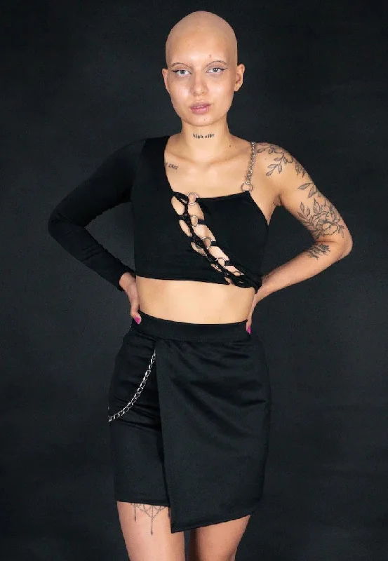 InternetXDoll - Clio Black - Skirt chiffon skirt lightweight