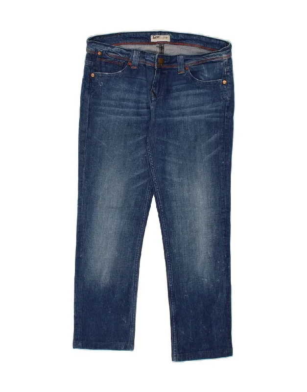 LEE Womens Bliss Slim Jeans W31 L26 Blue Cotton Comfortable Drawstring Waist Jeans