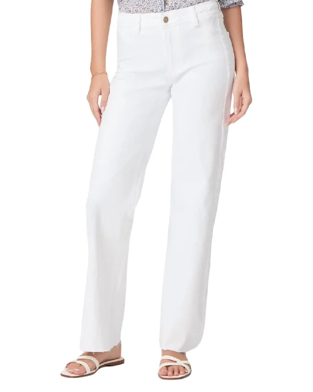 Leenah High Rise Braid Jeans In Crisp White Stylish Acid-Wash Jeans