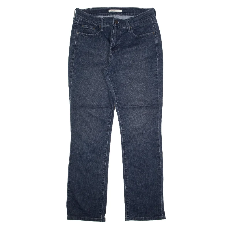 LEVI'S 505 Jeans Blue Denim Regular Straight Womens W28 L30 Trendy Plus Size Jeans