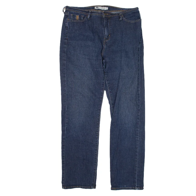 LEVI'S 512 02 Jeans Blue Denim Regular Bootcut Womens W32 L32 Fashionable Frayed Hem Denim
