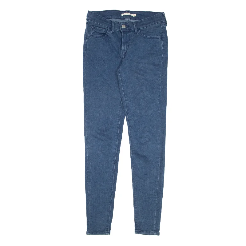 LEVI'S 710 Jeans Blue Denim Slim Skinny Womens W27 L30 Casual Bootcut Ripped Jeans