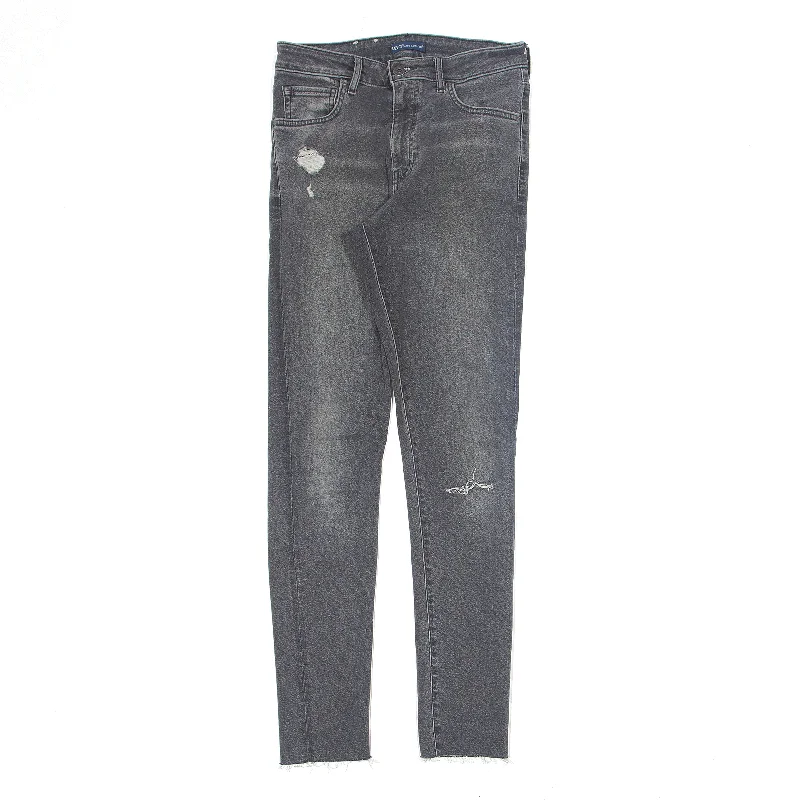 LEVI'S 721 High Rise Distressed Jeans Black Denim Slim Skinny Stone Wash Womens W28 L30 Comfortable Drawstring Waist Jeans LEVI'S 721 High Rise Distressed Jeans Black Denim Slim Skinny Stone Wash Womens W28 L30 Comfortable Drawstring Waist Jeans