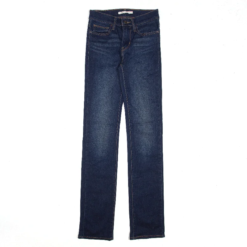 LEVI'S Black Denim Slim Straight Jeans Womens W24 L32 Cozy Relaxed Fit Jeans