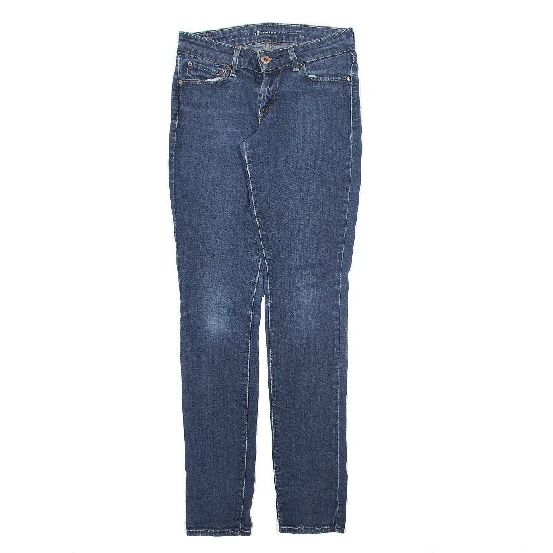 LEVI'S Demi Curve Jeans Blue Denim Regular Skinny Stone Wash Womens W25 L29 Stylish Cargo Style Jeans