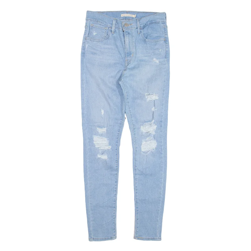 LEVI'S Distressed 720 High Rise Jeans Blue Denim Slim Skinny Womens W27 L28 Chic Cropped Jeans