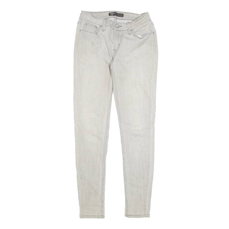 LEVI'S Jeans Grey Denim Slim Skinny Womens W26 L30 Trendy Plus Size Jeans