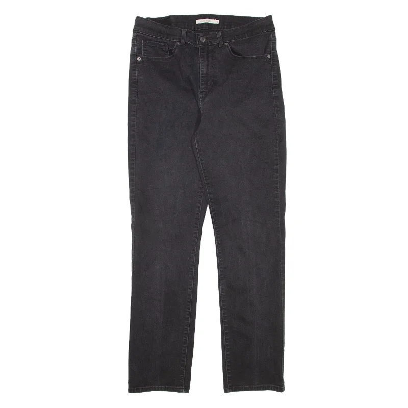 LEVI'S Jeans Black Denim Slim Straight Womens W30 L30 Comfortable Dark Wash Jeans