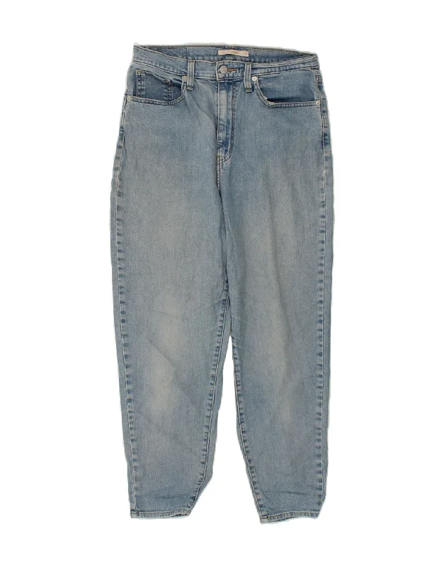 LEVI'S Womens High Waist Tapered Jeans W30 L25 Blue Cotton Fashionable White Denim Jeans LEVI'S Womens High Waist Tapered Jeans W30 L25 Blue Cotton Fashionable White Denim Jeans