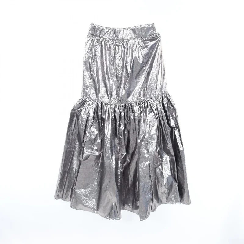 Maison Special Nylon Skirt Silver corduroy skirt durable