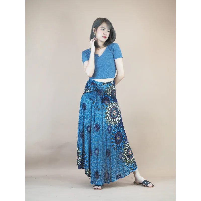 Mandala 136 Women's Bohemian Skirt in Navy Blue SK0033 020136 02 asymmetrical skirt cut