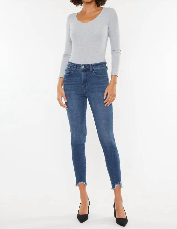 Mara Skinny Jeans In Medium Wash Fashionable Distressed Jeans