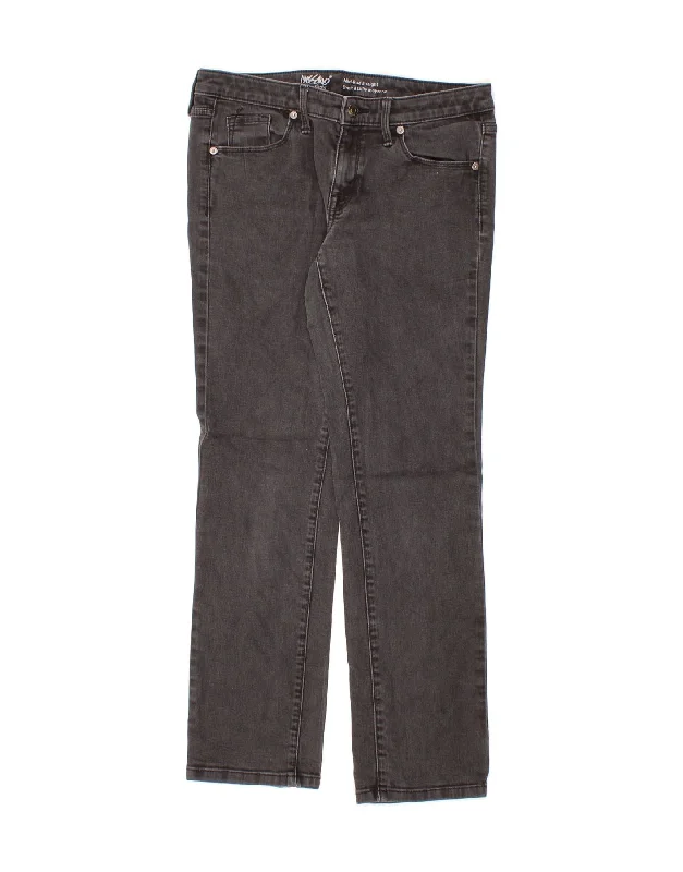 MOSSIMO Womens Stretch Mid Rise Straight Jeans US 6 Medium W28 L28 Grey Trendy Acid Wash Skinny Jeans
