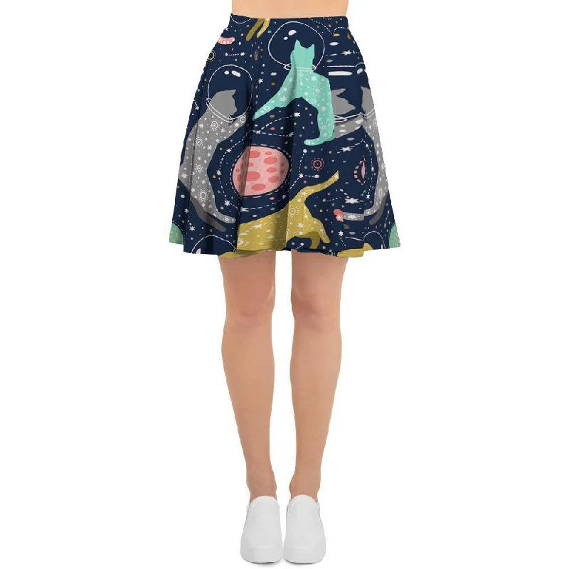 Space Cat Print Women's Skirt corduroy skirt durable