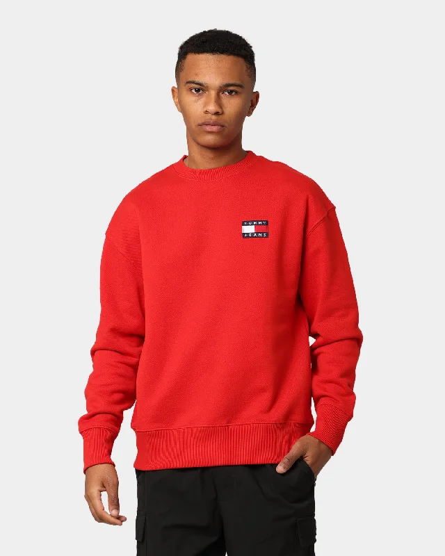 Tommy Jeans Tommy Badge Crewneck Deep Crimson Stylish Plus Size Denim Jeans