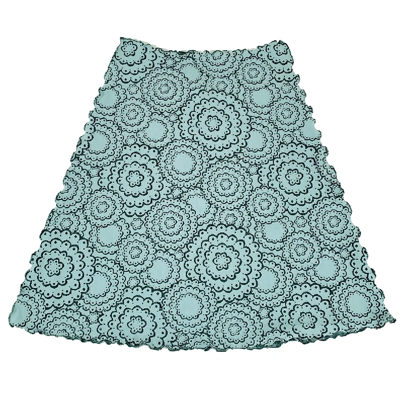 Tourmaline Doily Jacquard Knit Bias Skirt wool skirt warm