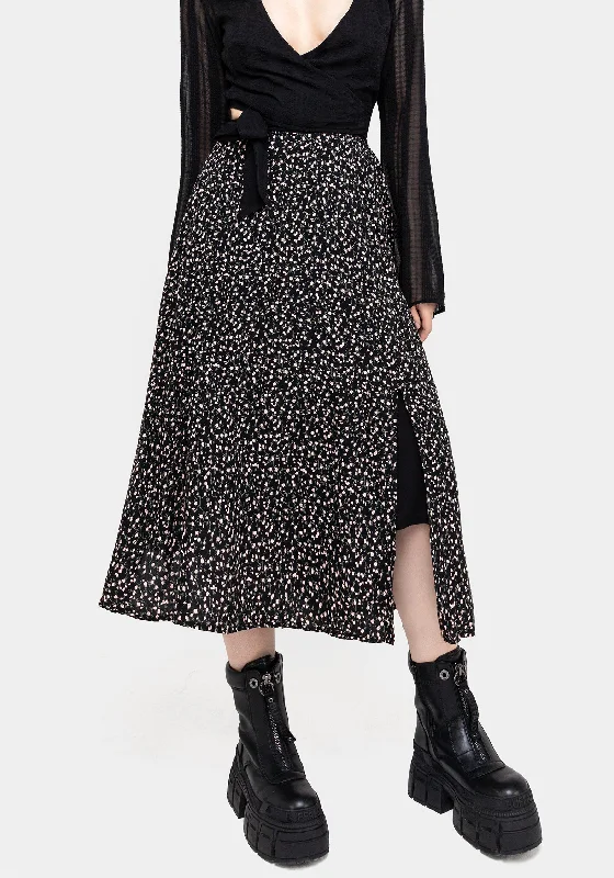 Valley Midi Skirt With Split silk skirt luxurious
