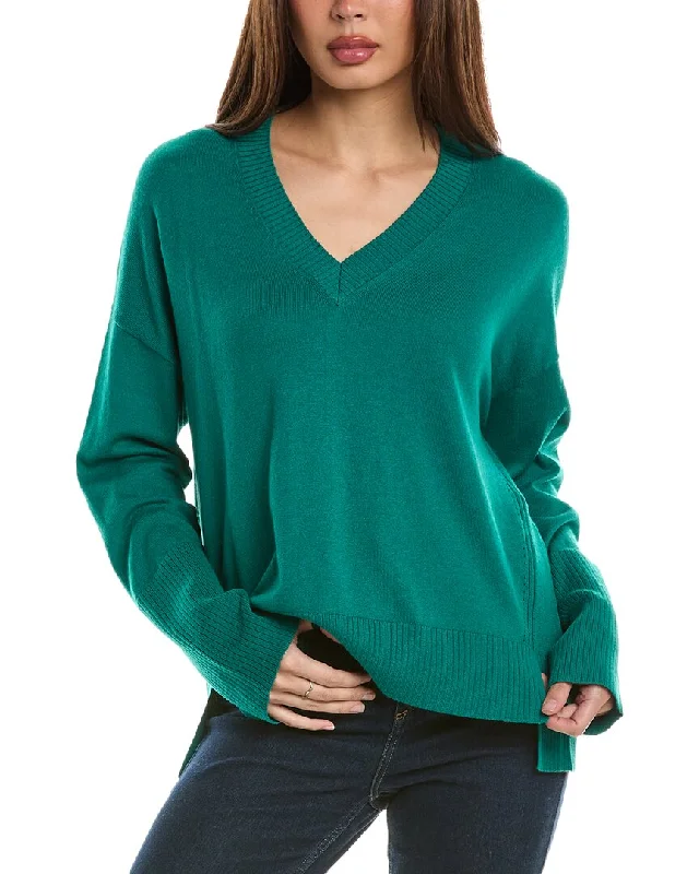 Hannah Rose High-Low Cashmere-Blend Sweater Oversized Loose Flowy
