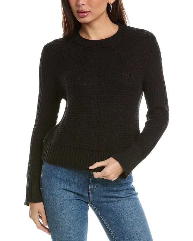 Hannah Rose Honeycomb Knit Cashmere-Blend Sweater Layered Multi-layer Single Layer
