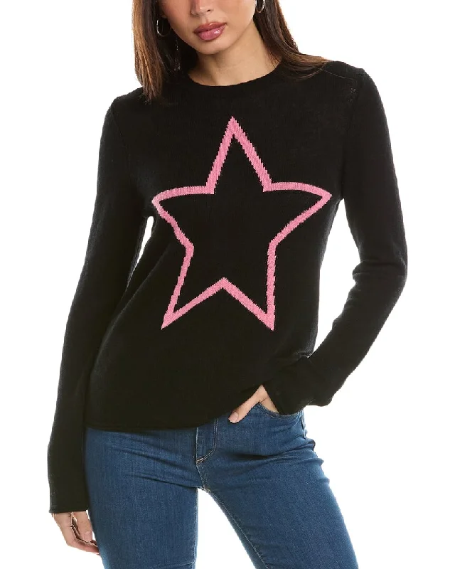 Hannah Rose Star Intarsia Wool & Cashmere-Blend Sweater Sweater Knitwear Pullover