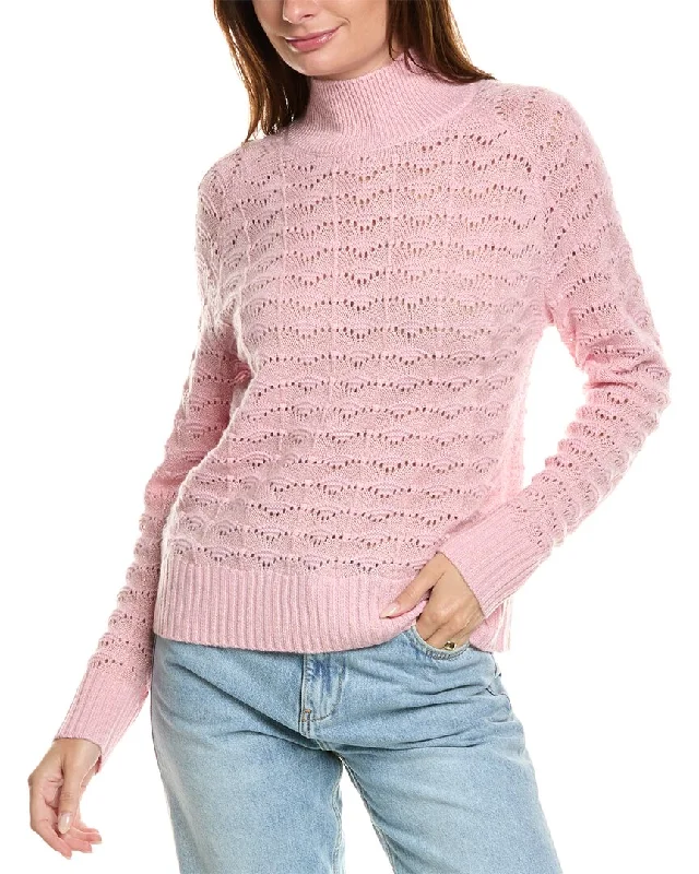 Kier+J Turtleneck Wool & Cashmere-Blend Sweater Toggled Drawstring Belted