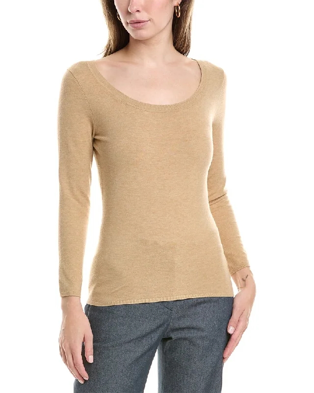 St. John Scoop Sweater Lace Blend Ribbed Blend Corduroy Blend