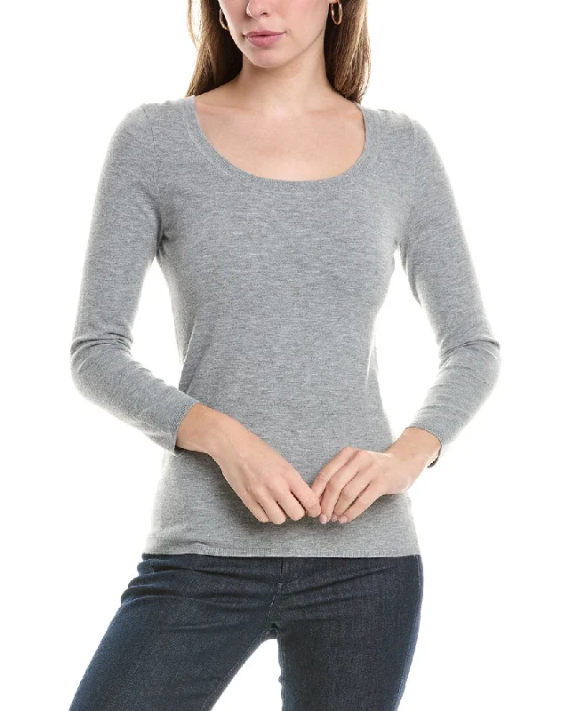 St. John Scoop Sweater Mesh Sweater Canvas Denim